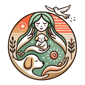 Kibele-Emblem — die Urmuttergöttin, die Frauen, Kinder und Tiere umarmt